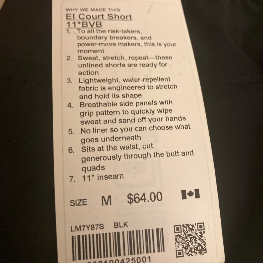 New and Unworn Lululemon El Court Shorts - Picture 7 of 7